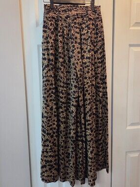 Anthropologie Leopard Print Wide Leg Palazzo Pants | US 0 / EU 32 | 100% Viscose